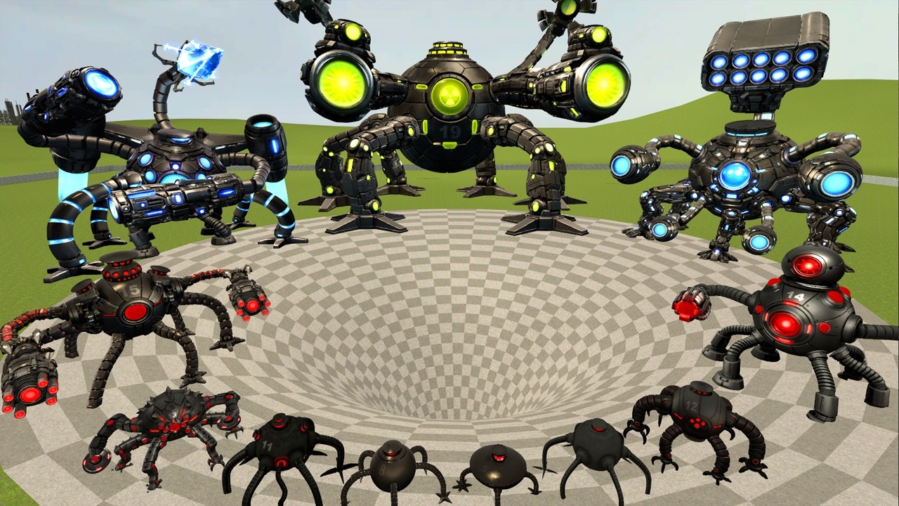 All Omnidroid Robot Evolution Play In Big Funnel - Garry's Mod Gameplay