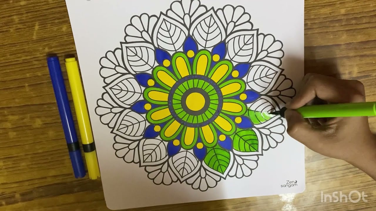 Mandala Art Colouring |Colourful Mandala|My First Video#Mandalacolouring#mandala