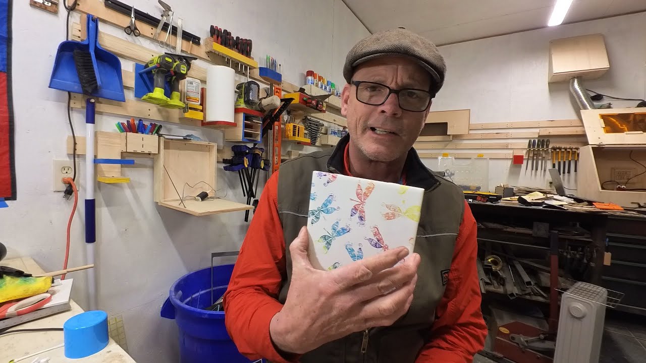 Color filling white tile using a laser and alcohol ink