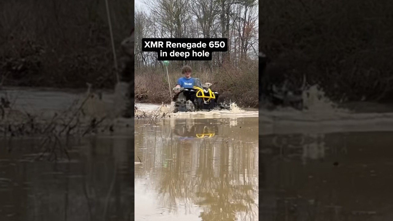 XMR Renegade 650 in deep hole #canam #mudding