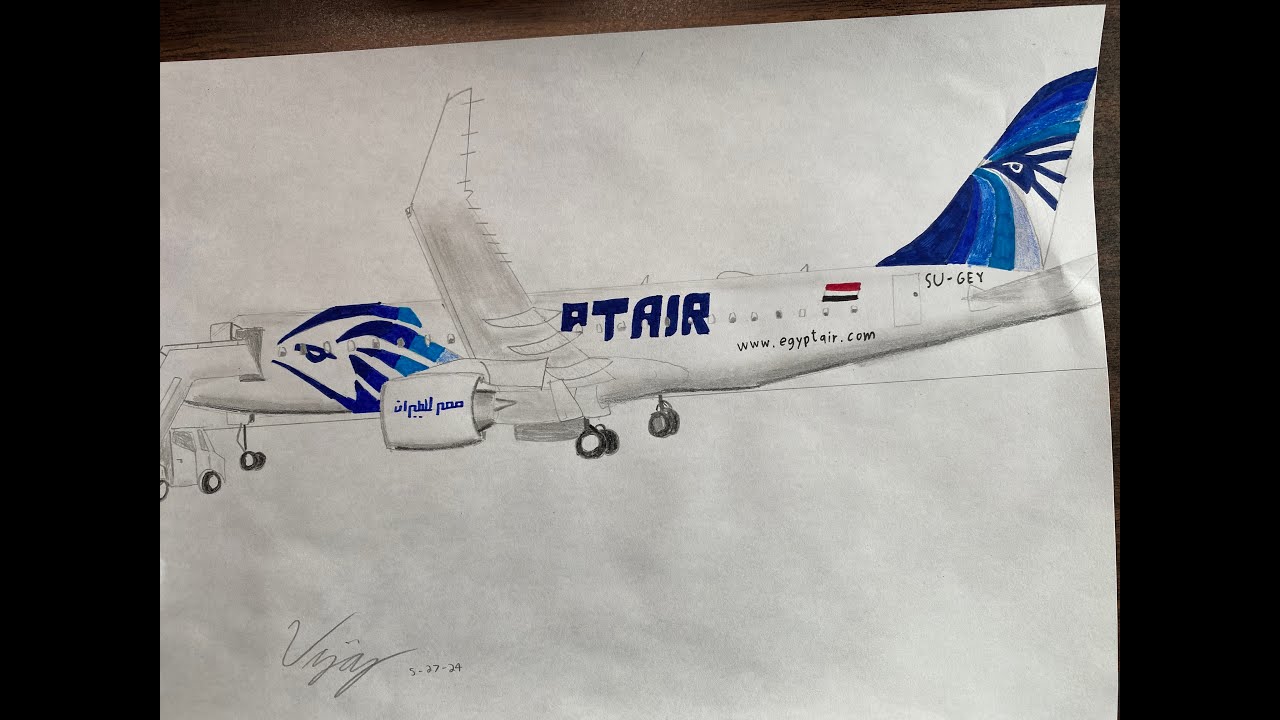 Egyptair A220 | Timelapse Drawing