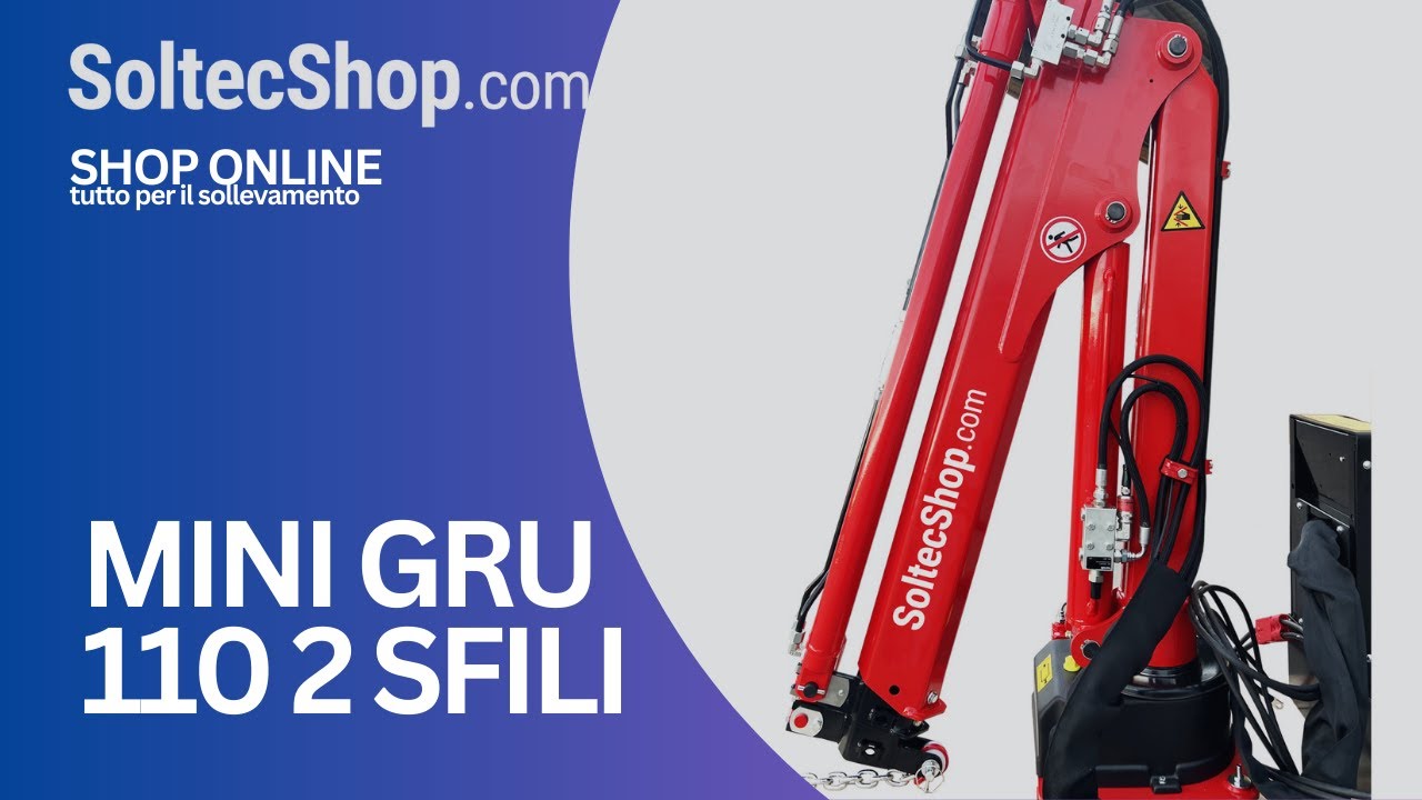 Mini gru 110 elettroidraulica - disponibile nella versione 2 sfili e 3 sfili.