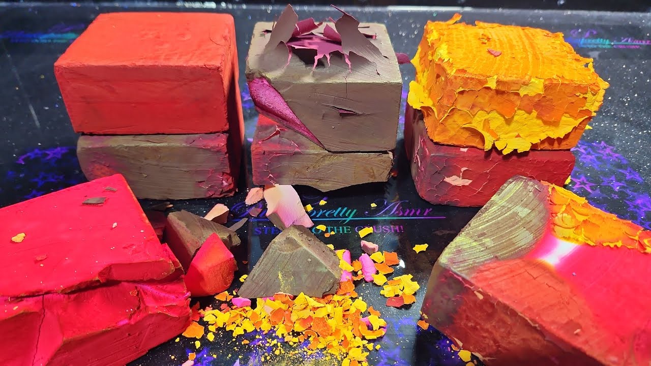 Sunset Dyed Chalk Blocks | ASMR I Oddly Satisfying