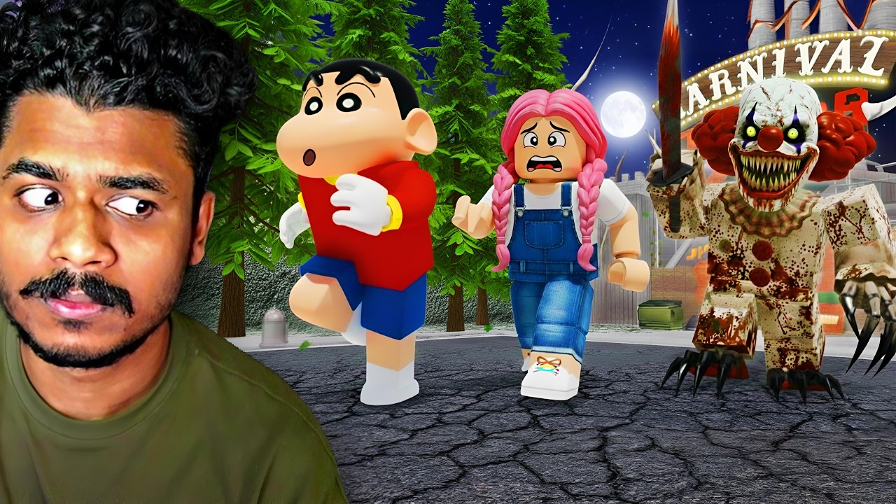 SHINCHAN Escapes From SCARY CLOWN in ROBLOX OBBY ESCAPE 😱🔥