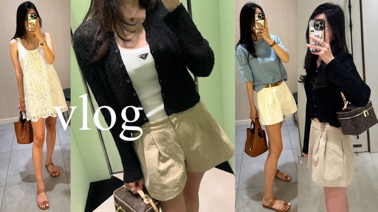 vlog_ 입도 터지고 지네병도 도진 나날들🛍️💸, 흐앤므 h&m 신상 입어보기, 루이비통 신상슈즈, 프라다, 로에베, 다이어트피자 만들기, 쇼핑브이로그, 일상브이로그
