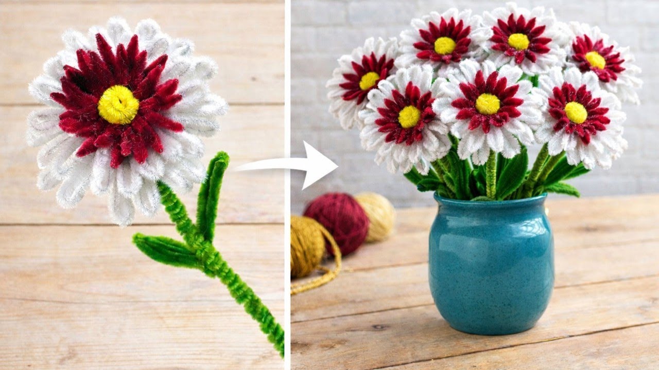 So einfach! Blumen basteln mit Pfeifenreinigern | Wunderschöne DIY Geschenke