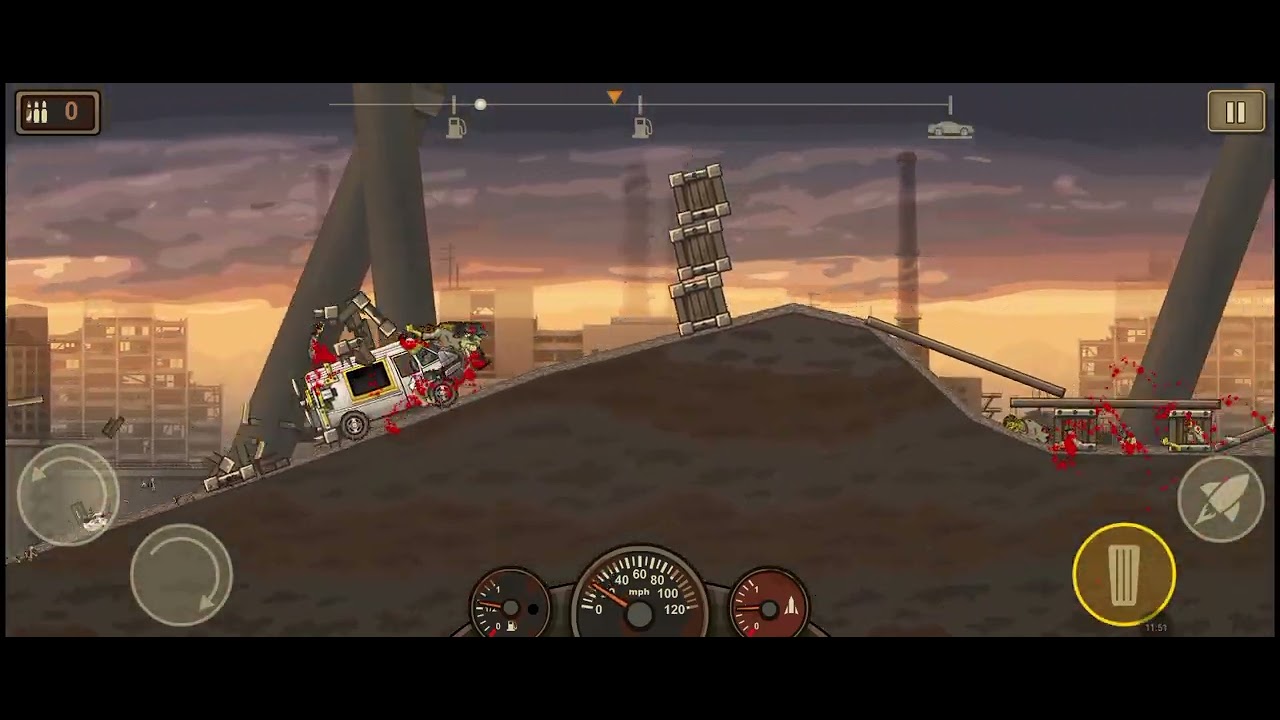 Прохождение игры Earn to die 2 #6 вторая контрольная точка 3-й машины
