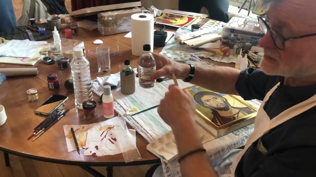 Aidan Hart on varnishing icon 1