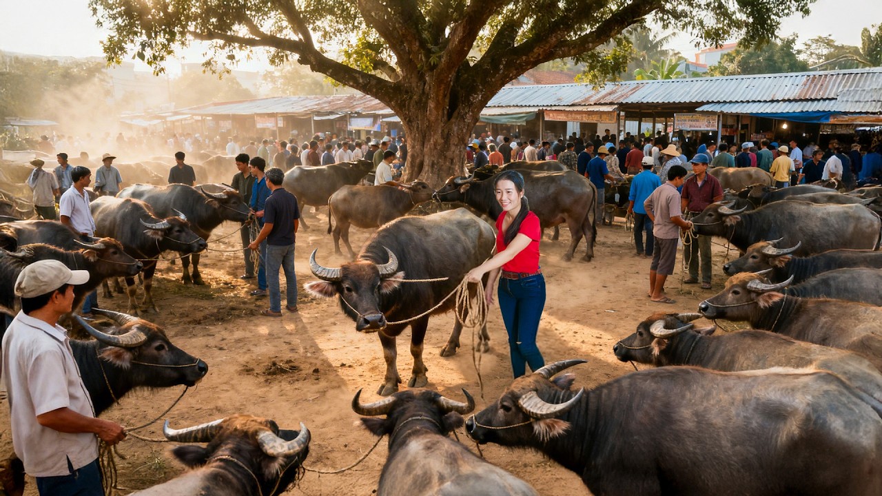 Buy 20+ Buffalo from Farmers and Transport Them to the Cattle Market by Truck | Rural Life 🚚🐃