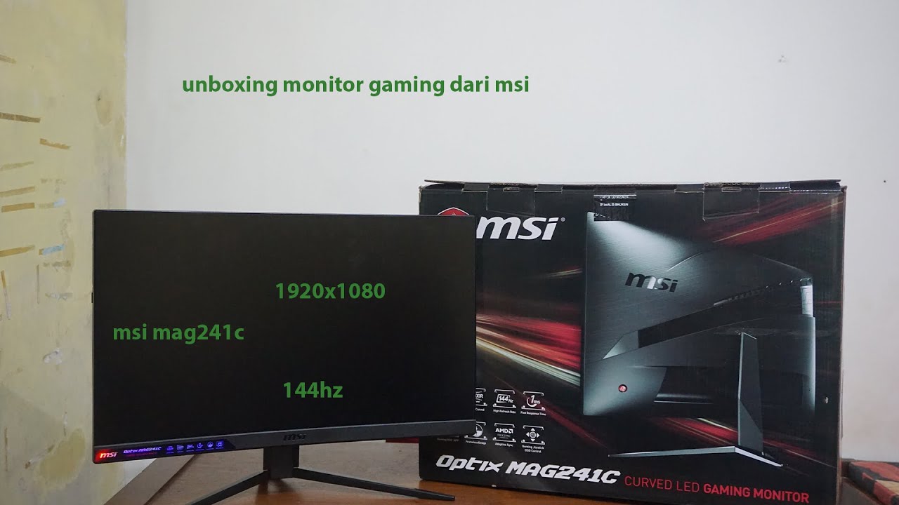 unboxing monitor msi mag241c gaming indonesia