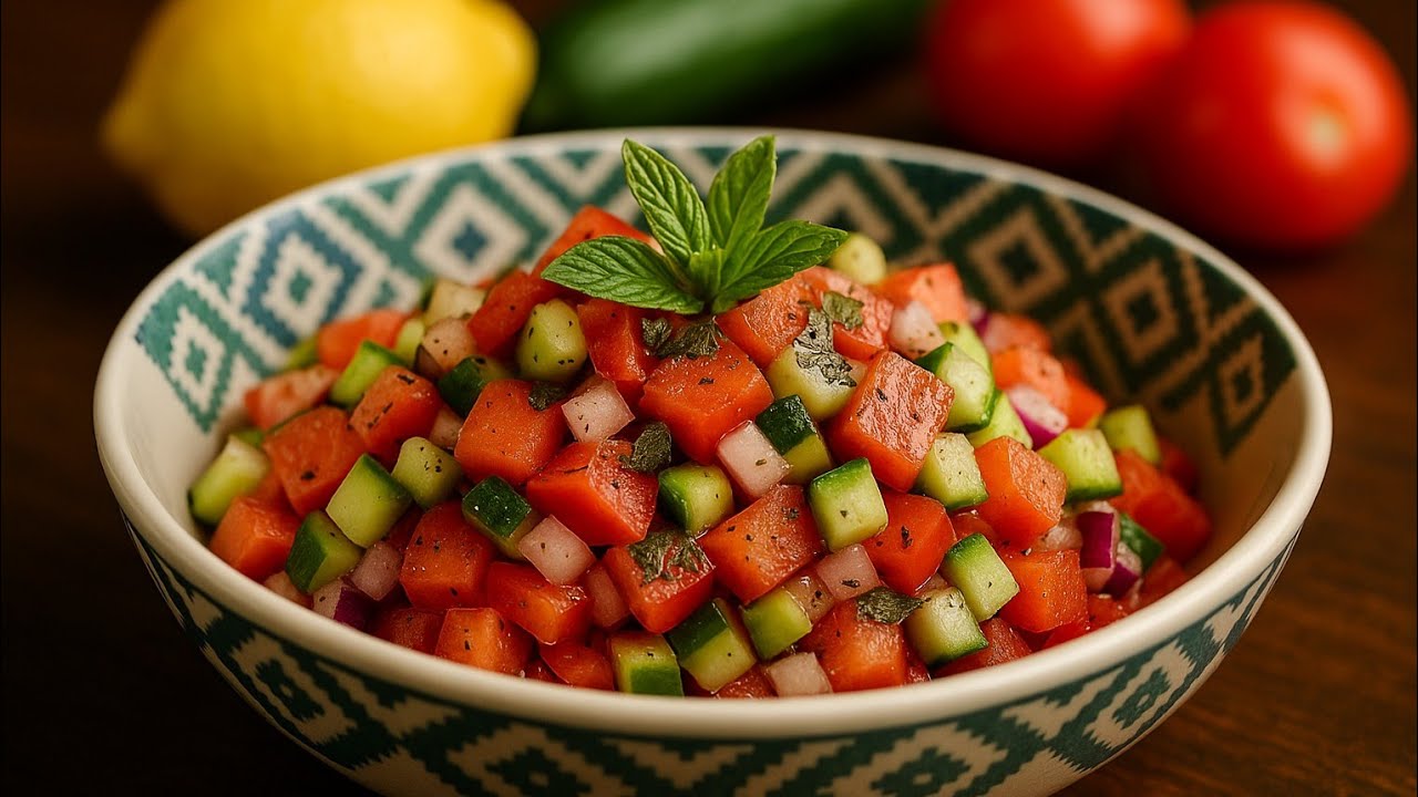 My Favorite Persian Salad Recipe – Fresh Cucumber, Juicy Tomato, Mint & Lemon Magic in Minutes!