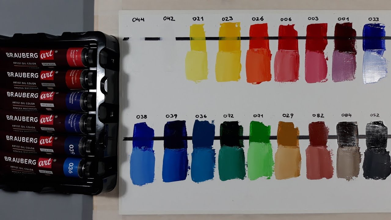 Масляные художественные краски BRAUBERG art. Профессиональные? Первое впечатление. Выкраска