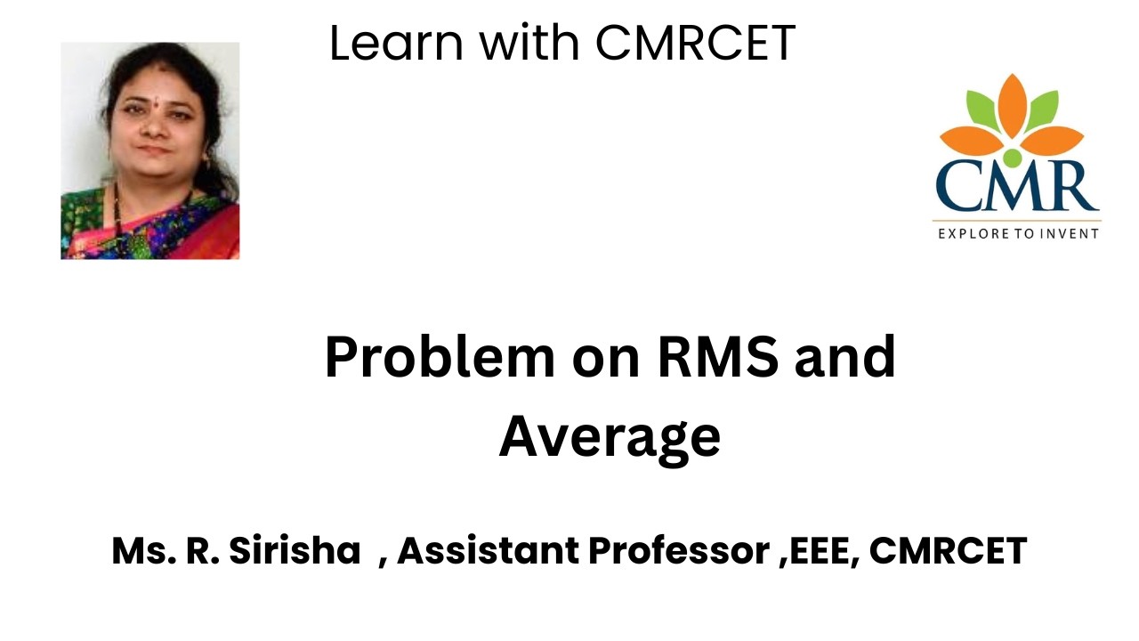 Problem on RMS and Average ,Ms. R. Sirisha  , Assistant Professor ,EEE, CMRCET