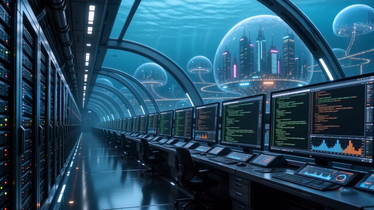 12 Hour Cinematic Sci-Fi Ambient 🌊 Futuristic Underwater Megacity | AI Civilization Atmosphere