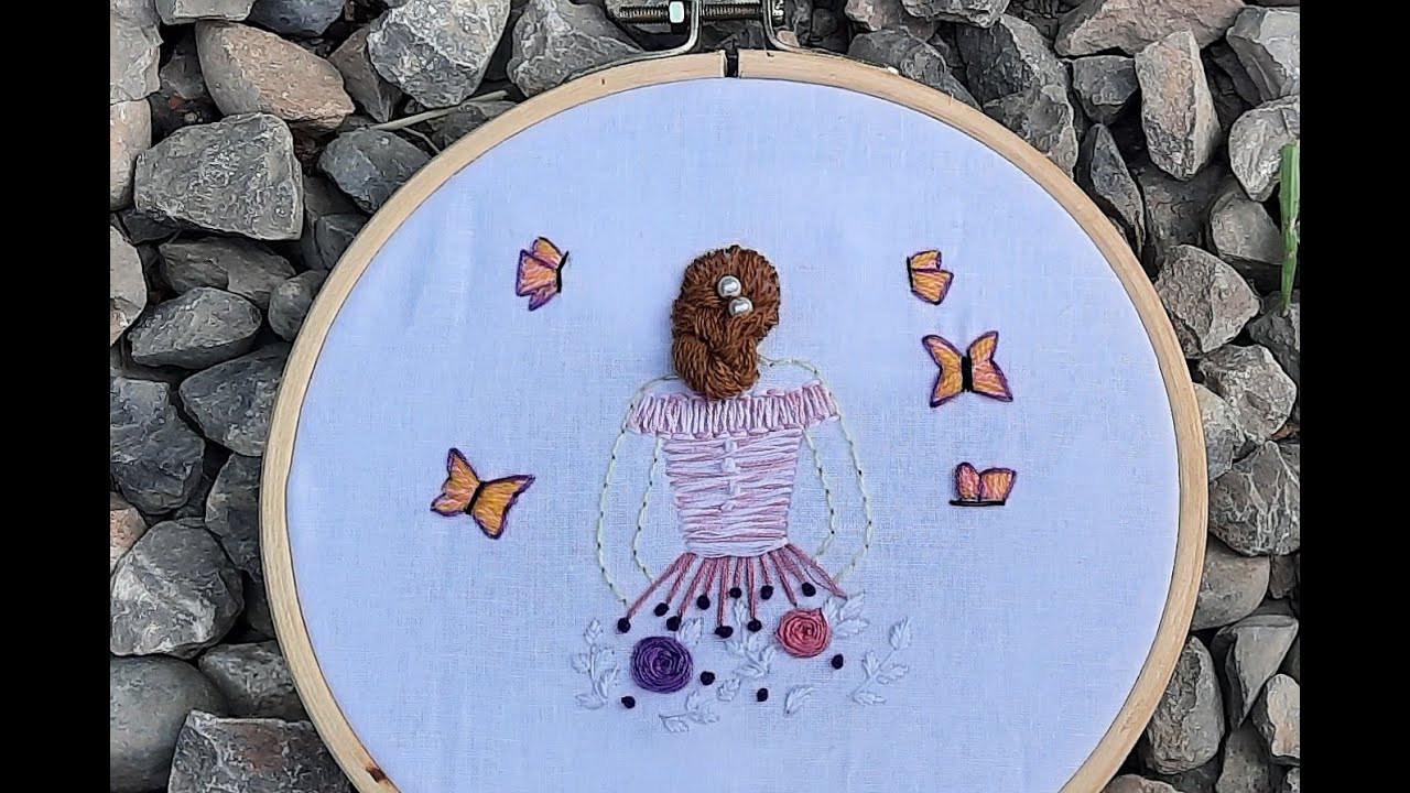 Girl and flowers embroidery video| Embroidery for beginners| How to Embroidery
