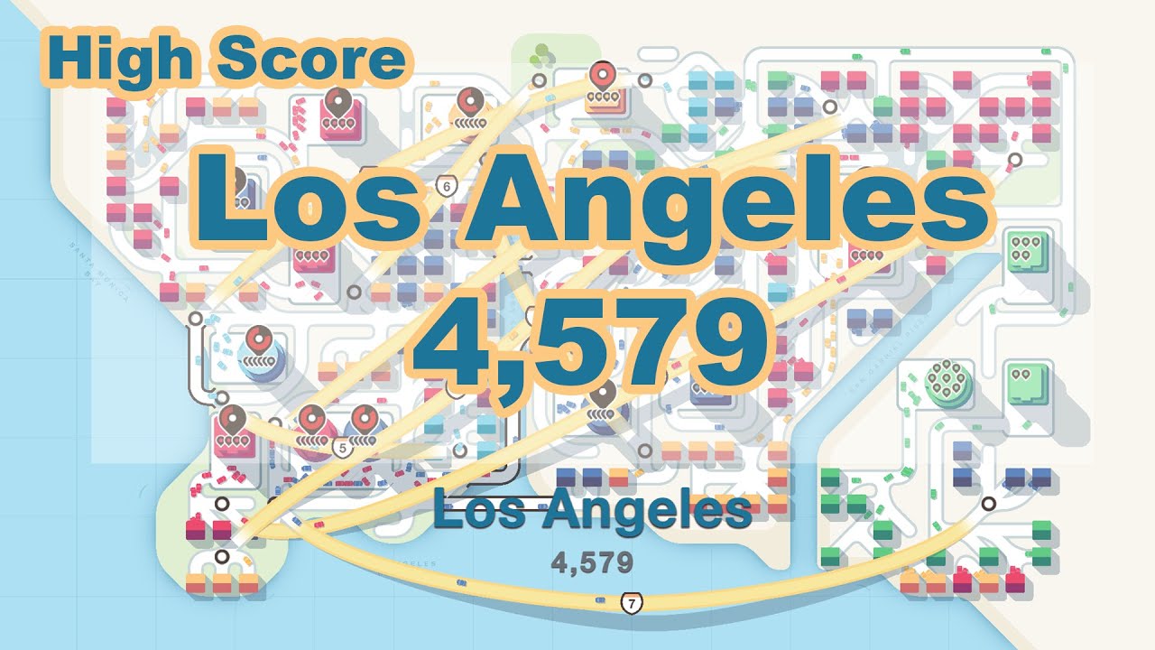 Apple Arcade Mini Motorways - 4579 high score Los Angeles #MiniMotorways
