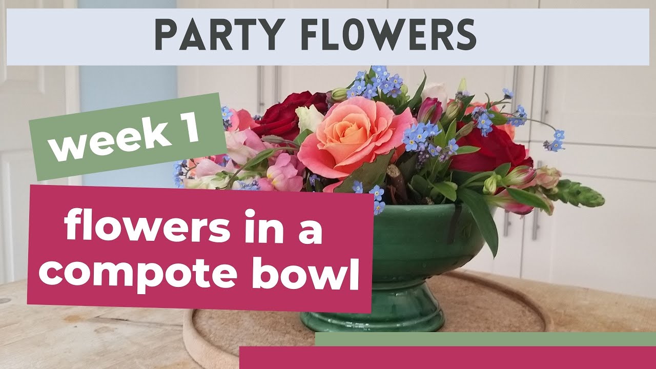 Arranging flowers in a compote dish | Zoom flower class