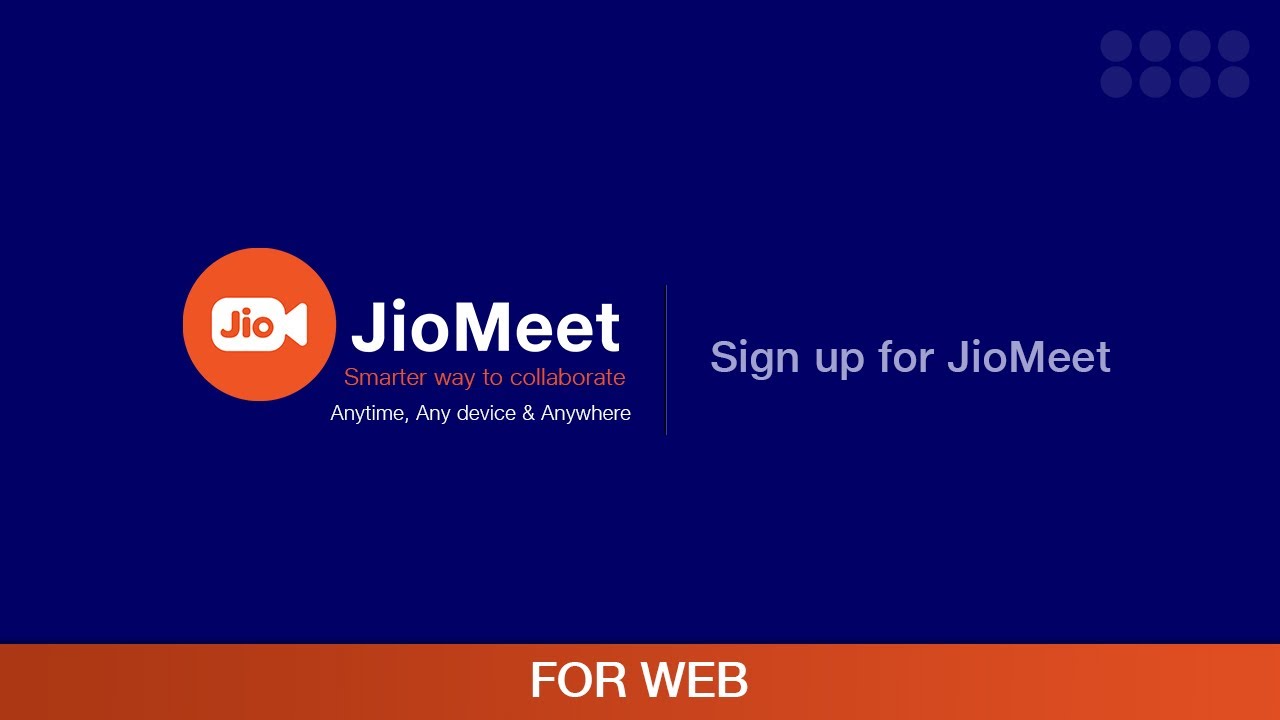 How to Signup for JioMeet using a Web Browser