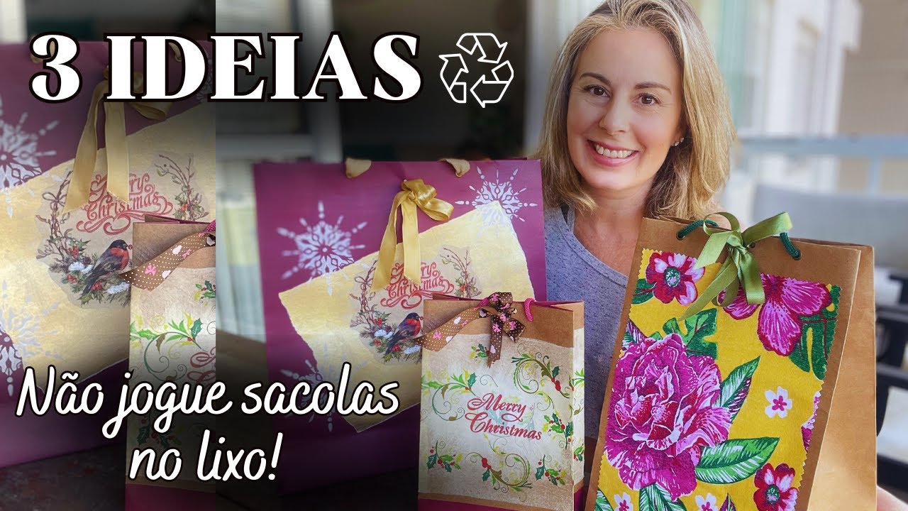 COMO REAPROVEITAR SACOLAS DE PAPEL&Atilde;O | Embalagens criativas | Fa&ccedil;a voc&ecirc; mesmo!
