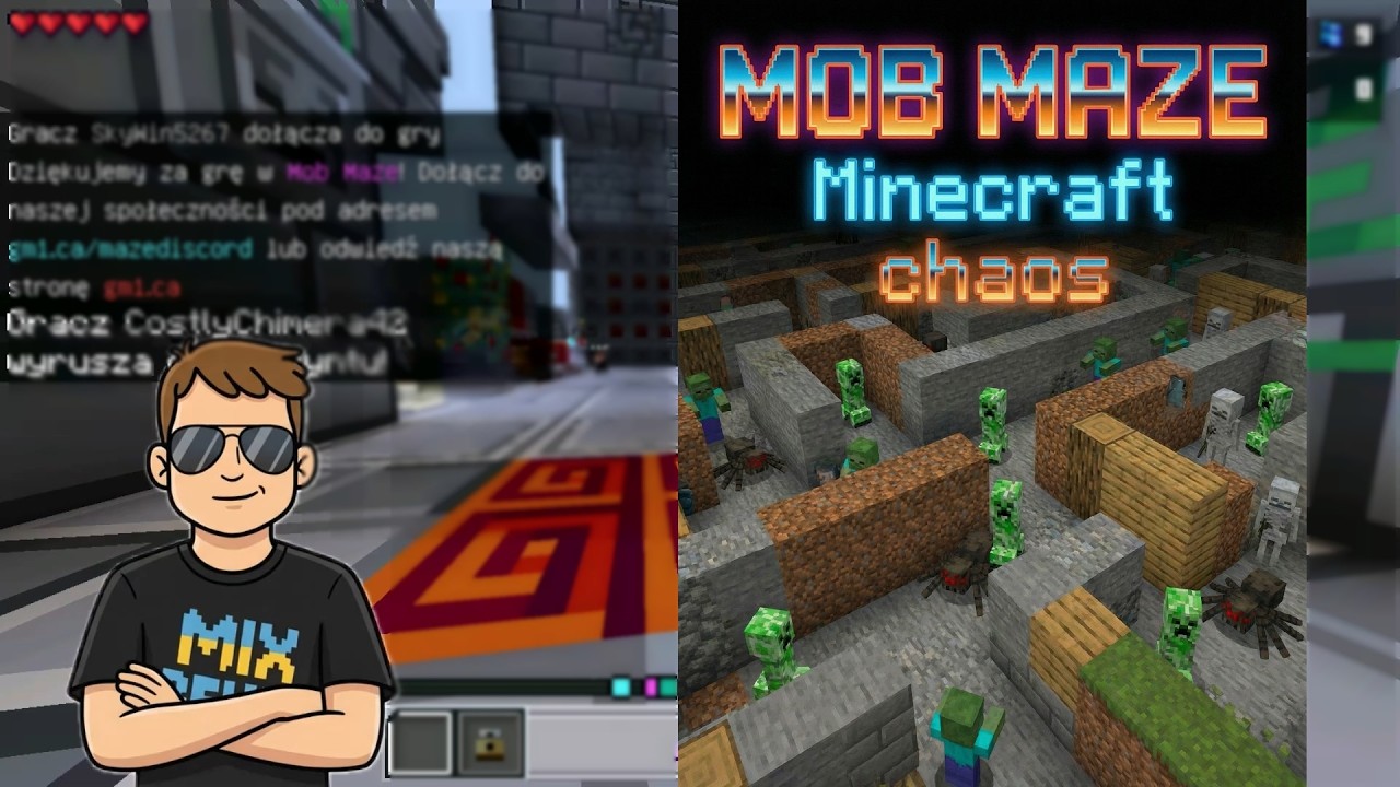 Minecraft: MOB MAZE Survival – Tonę w Mobach! 🕳️💥🧟‍♂️