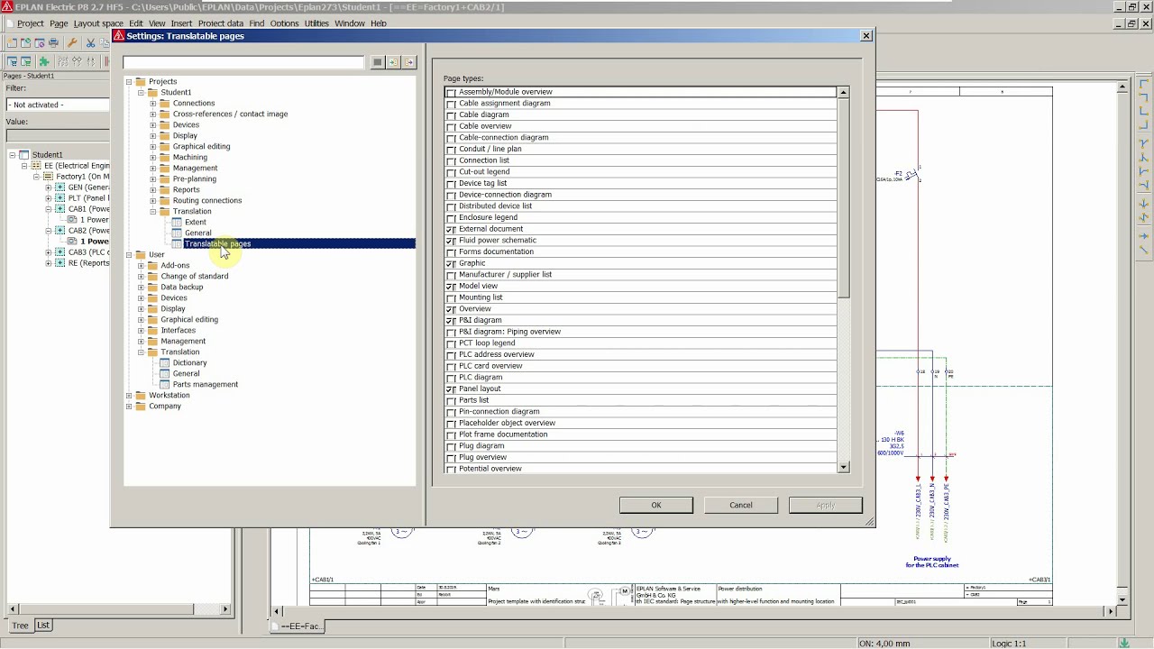 ePLAN Electric P8 Course - Multilingual Eplan Projects (Translation Module) -  Workspace