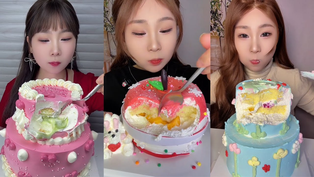 ASMR MUKBANG – MUKBANG SOUND – MIXED FRUIT FRESH CREAM CAKE