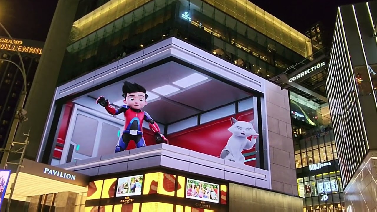 Fantastic 3D video marketing base on 2 screens building surface, Pavilion Kuala Lumpur, Hung.Davita