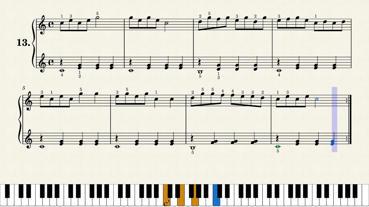 체르니 초급 연습 100곡 No.13 | Czerny Op.599 No.13 (Practical Exercises For Beginners)