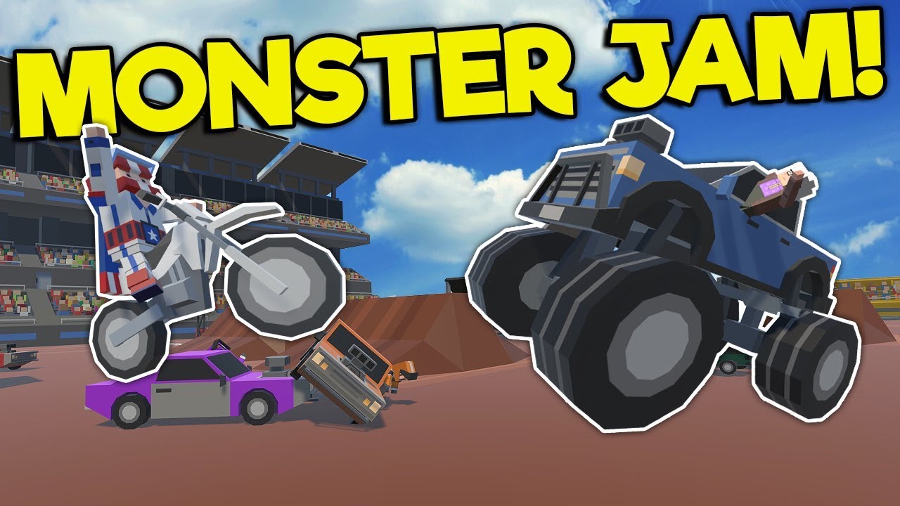 MONSTER JAM DEMO DERBY STUNT SHOW! - Tiny Town VR Gameplay - Oculus VR Game