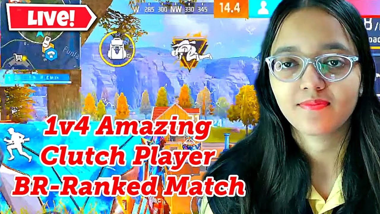 Free Fire Live : BR-Ranked  ❤️ 1v4 Live Streamer Girl ❤️ Full Map🔥Top 100+ Kills🔥Mobile Player FF ❤️