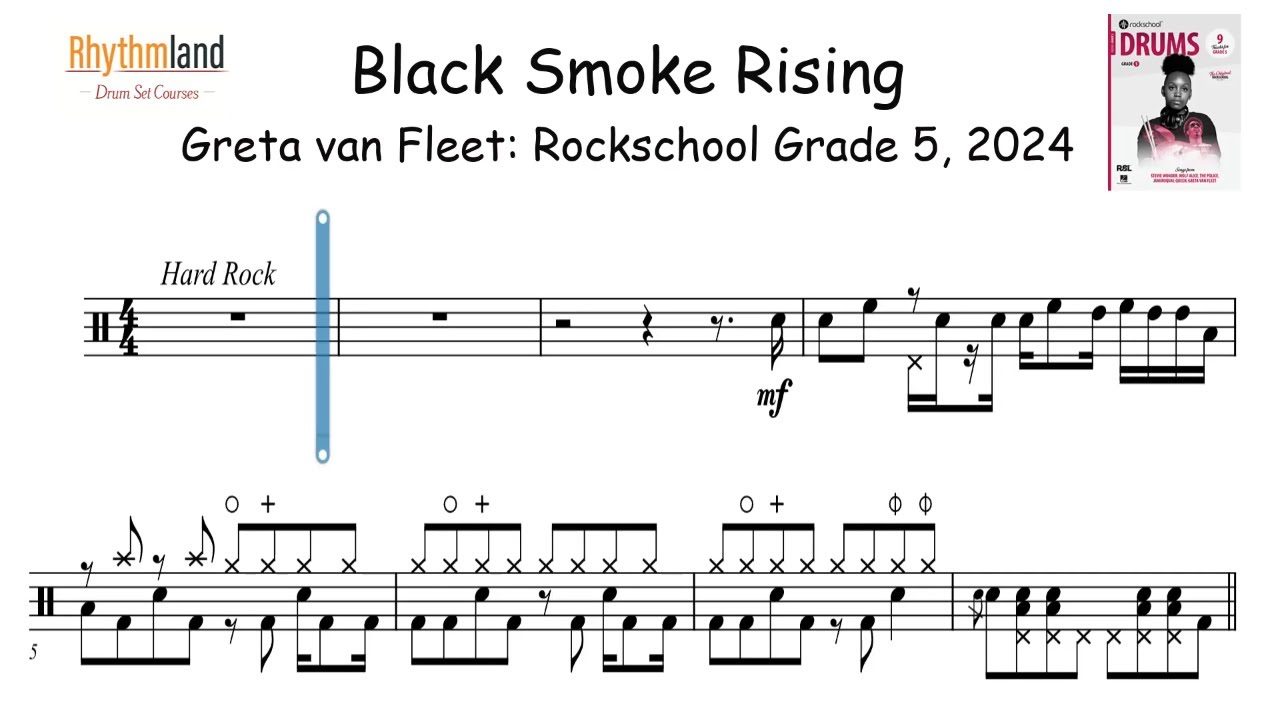 'Black Smoke Rising' - Rockschool Grade 5 drums 2024