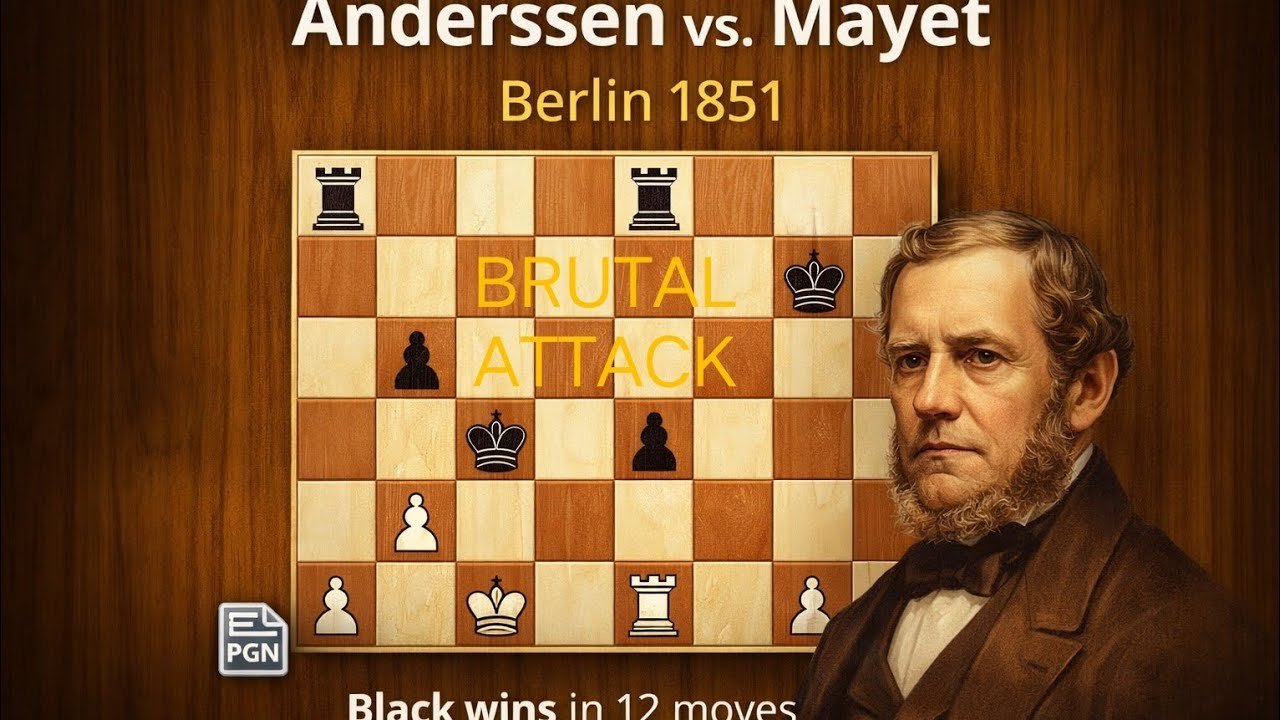 The 12-Move Chess Destruction! Anderssen vs Mayet (1851)