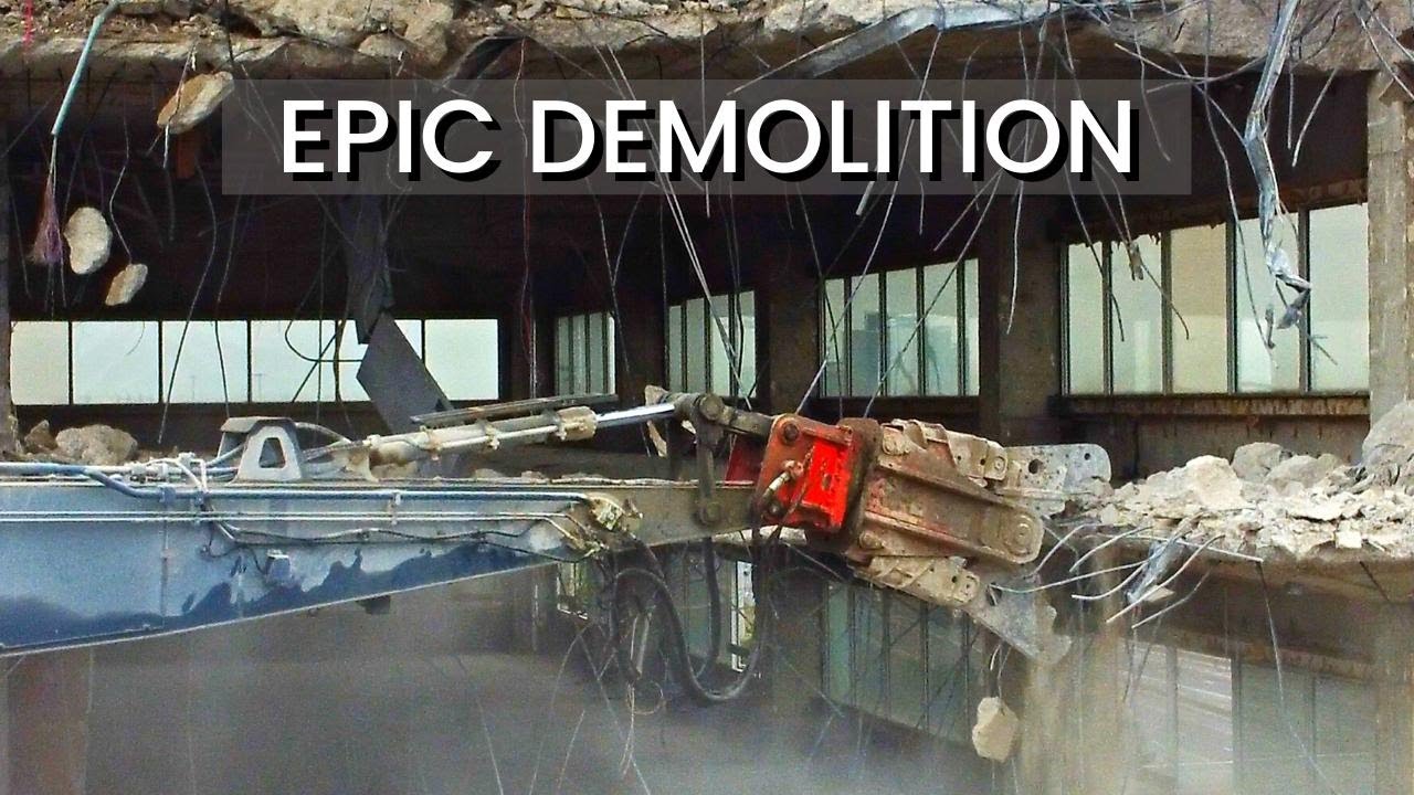 Demolishing Office Buildings Using a High Reach Excavator: How It's Done