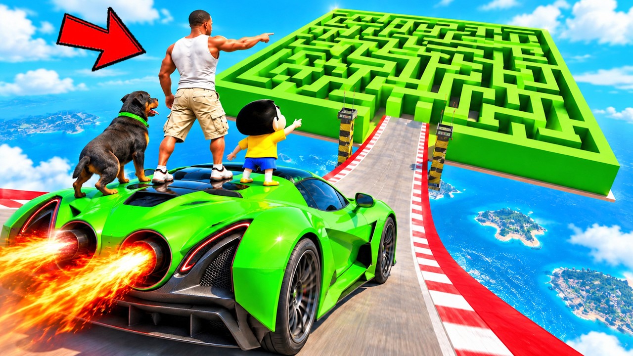 SHINCHAN AND FRANKLIN TRIED THE IMPOSSIBLE MAZE PUZZLE PARKOUR CHALLENGE GTA 5
