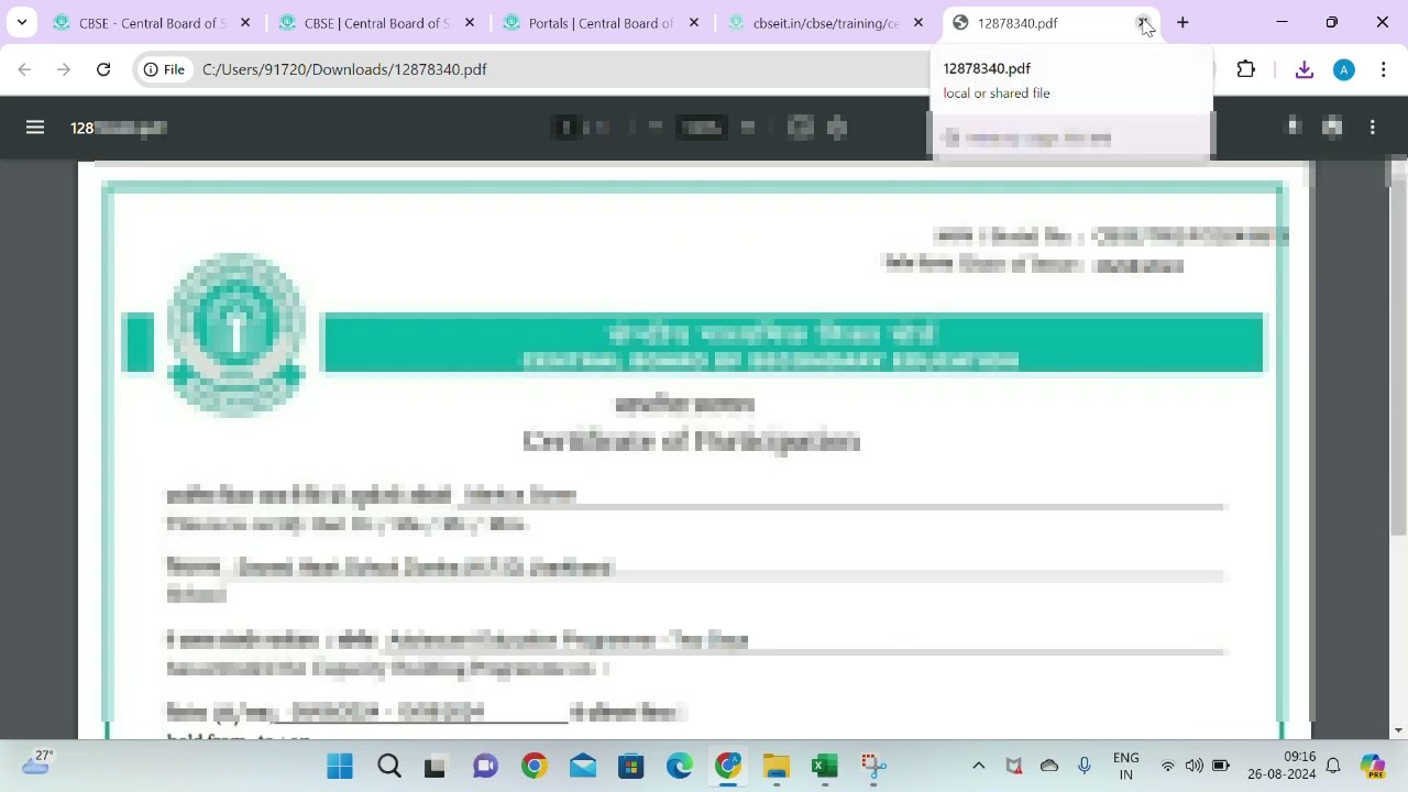 How to Download Your CBSE Training Certificate