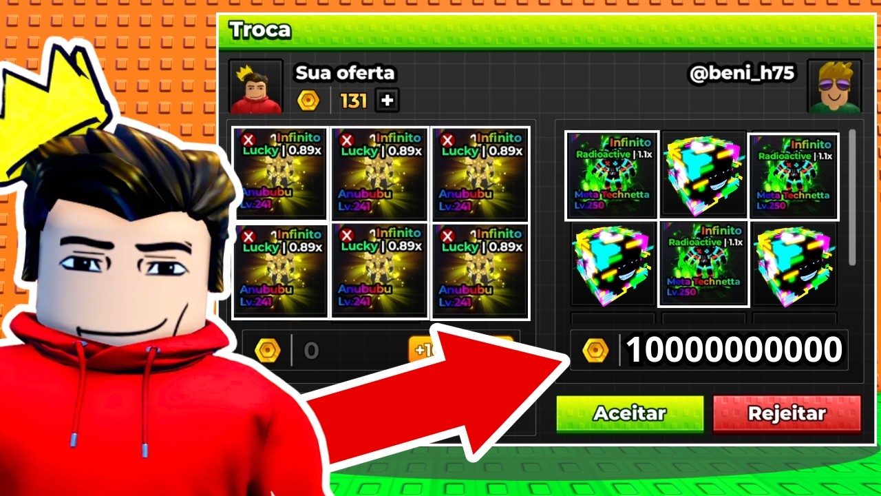 COLOQUEI TODOS OS MEUS BRAINROTS INFINITY POR TROCAS VALIOSAS  no FUJA TSUNAMI PARA BRAINROTS