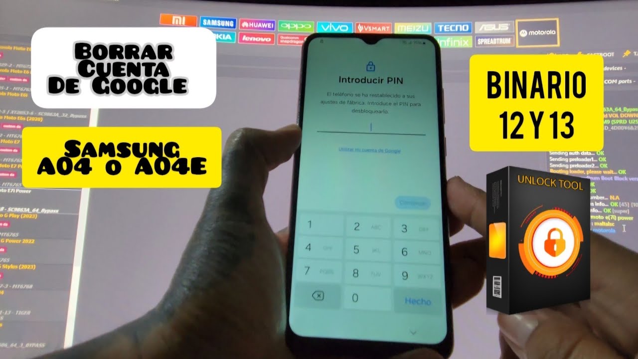 Borrar Cuenta De Google Samsung A04 o A04e Con Unlocktool Con Binario 12 y 13/Android 14