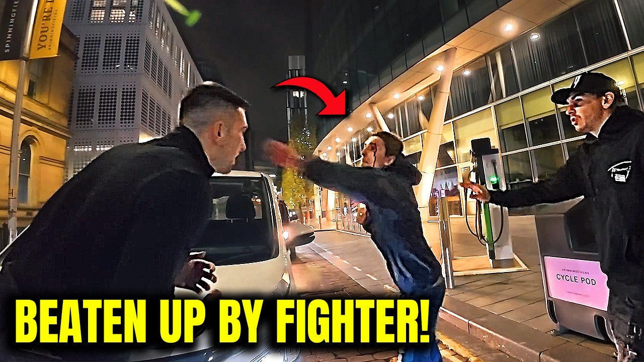 Wanabe Tough Guy Gets SMASHED By Real Fighter *STREET FIGHTS*