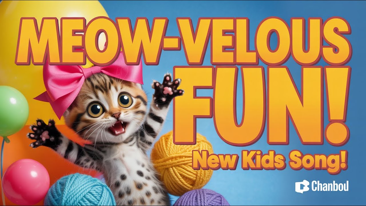 The Happy Kitten Song | Nursery Rhymes for Kids with Cute Cat Singing and Funny Meow Dance