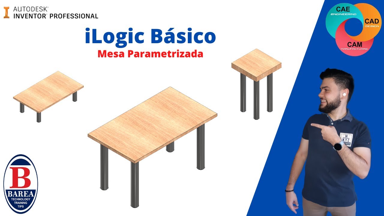 Barea TTT | Autodesk Inventor | iLogic | Parametrização | Básico | Montagem | Mecânica | Mesa | 01