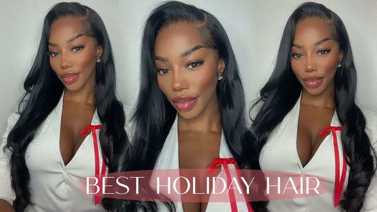 BEST HOLIDAY HAIR | MELTED BODY WAVE HD FRONT WIG INSTALL + CURLS | NO PLUCKING | ASTERIA HAIR