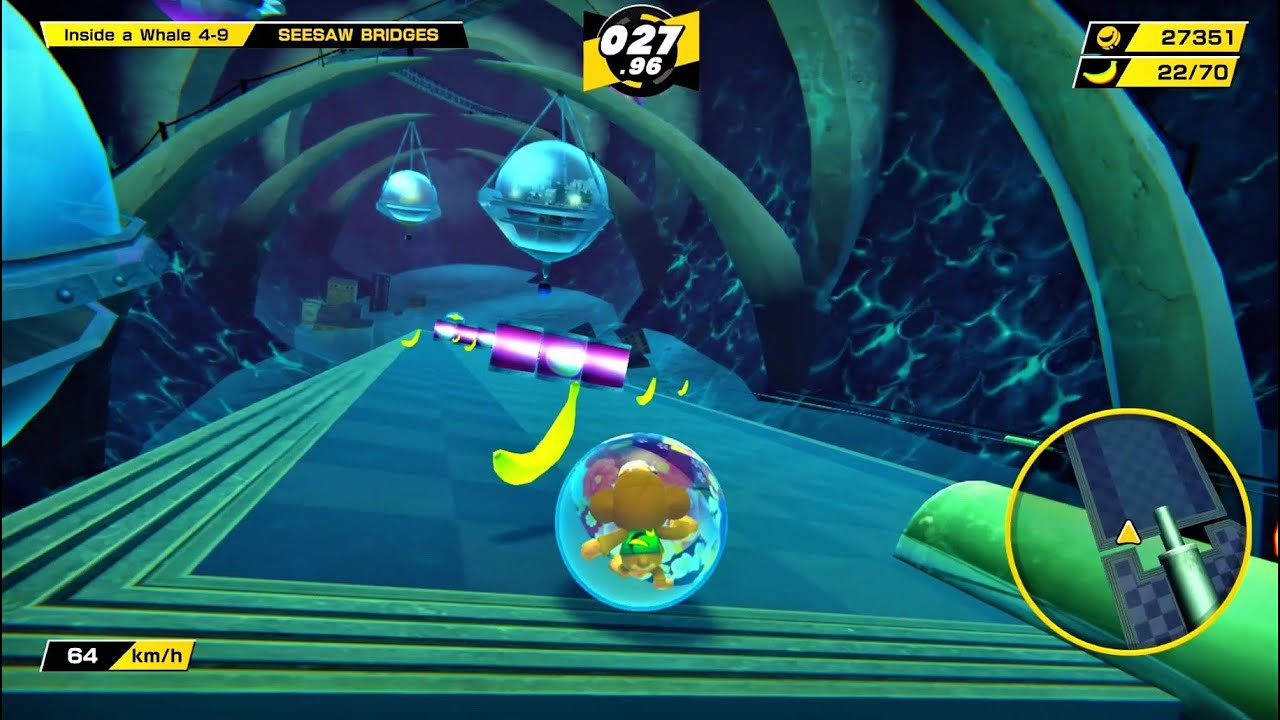World 4-9 SEESAW BRIDGES | Inside a Whale | Super Monkey Ball Banana Mania | Nintendo Switch