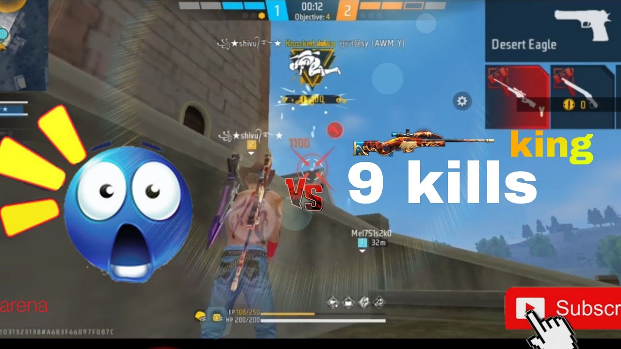 Awm king 9kills with booyah in cs-rank 