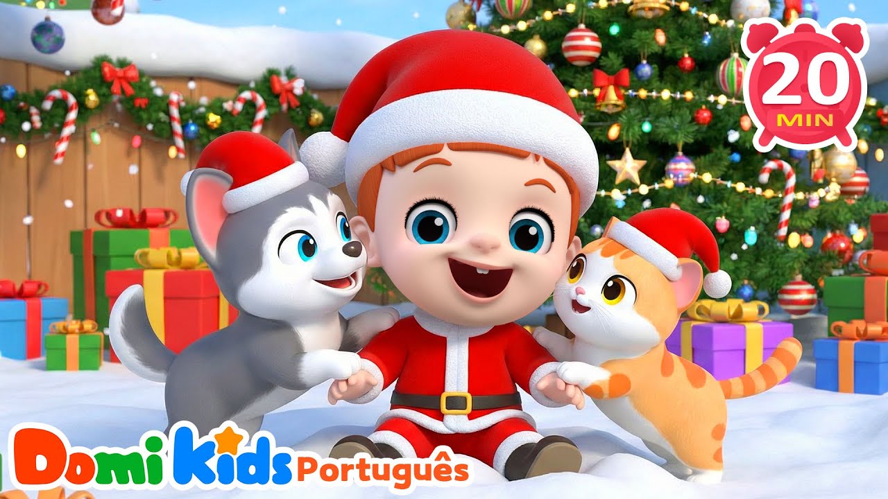 Brincando na Neve no Natal ☃️🎅 | Cante em Portugu&ecirc;s & English | Domi Kids Festa dos Animais