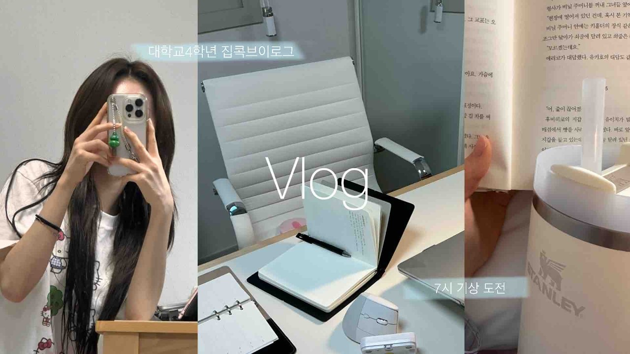vlog. 대학생의 여유로운 집콕 브이로그🏡 💬ㅣ책 읽고 딸기 산도 만들기🍰🍓ㅣ(feat. 당일치기 대전 여행)