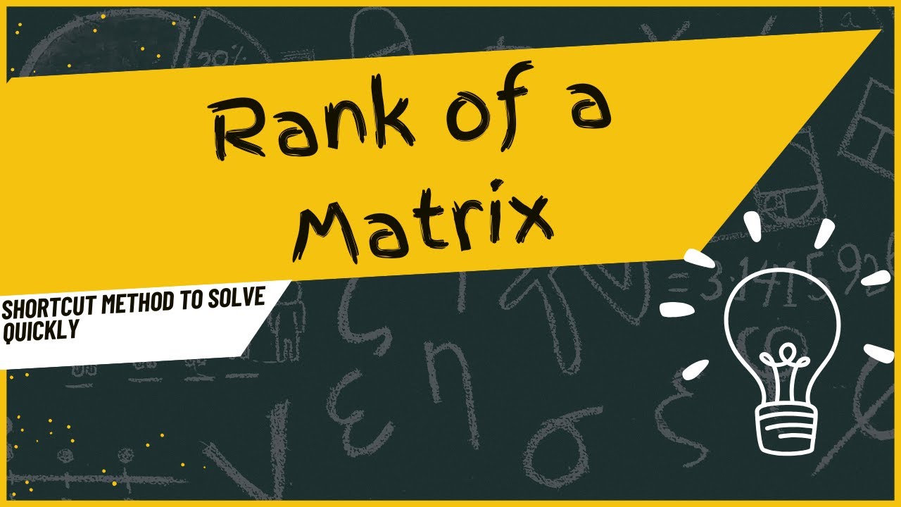 Rank of a Matrix |NUST2026