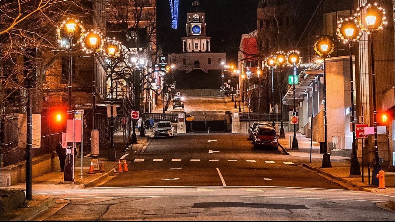 Walking tour Halifax city in Christmas season #sparklingstreets #christmas #nightlights #cityligh