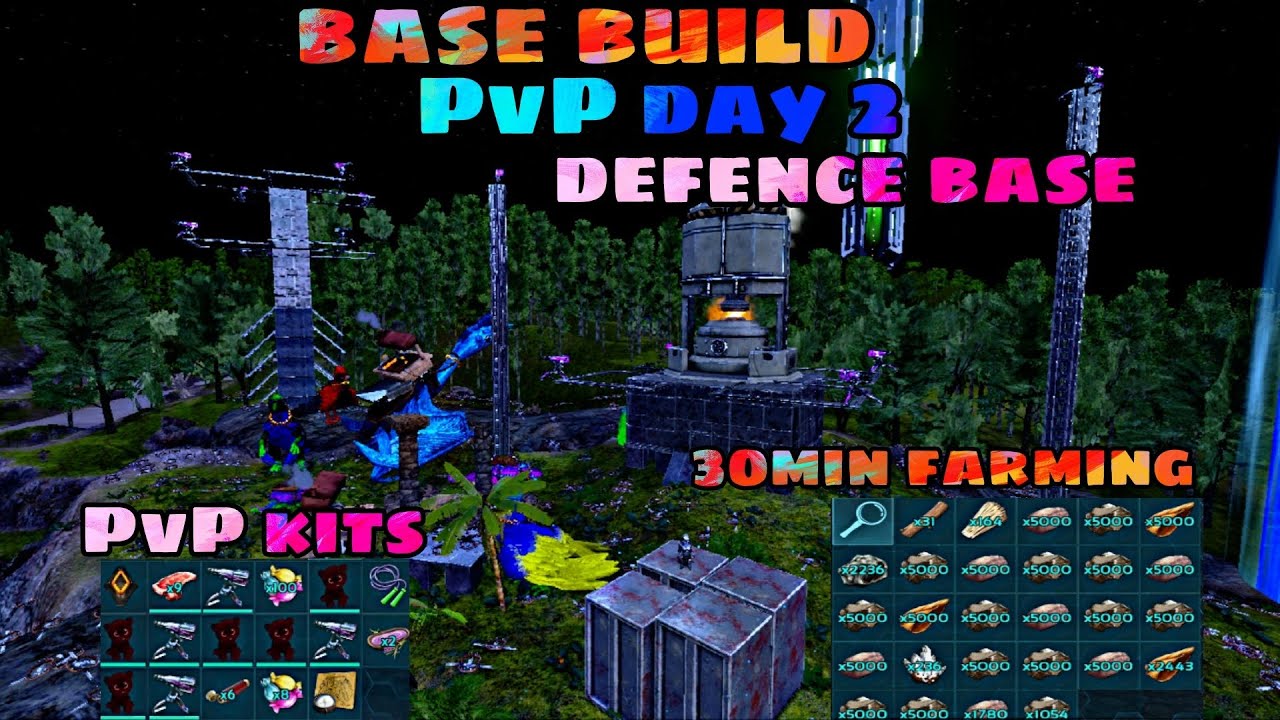 [ ARK MOBILE ] PVP DAY 2 BASE BUILD DEFENCE AND FARMING