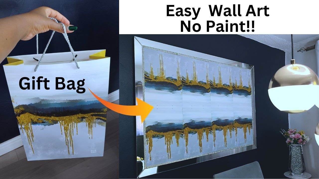 WALL ART DIY RECYCLING IDEAS USING GIFT BAGS ~ Diy Wall art without painting