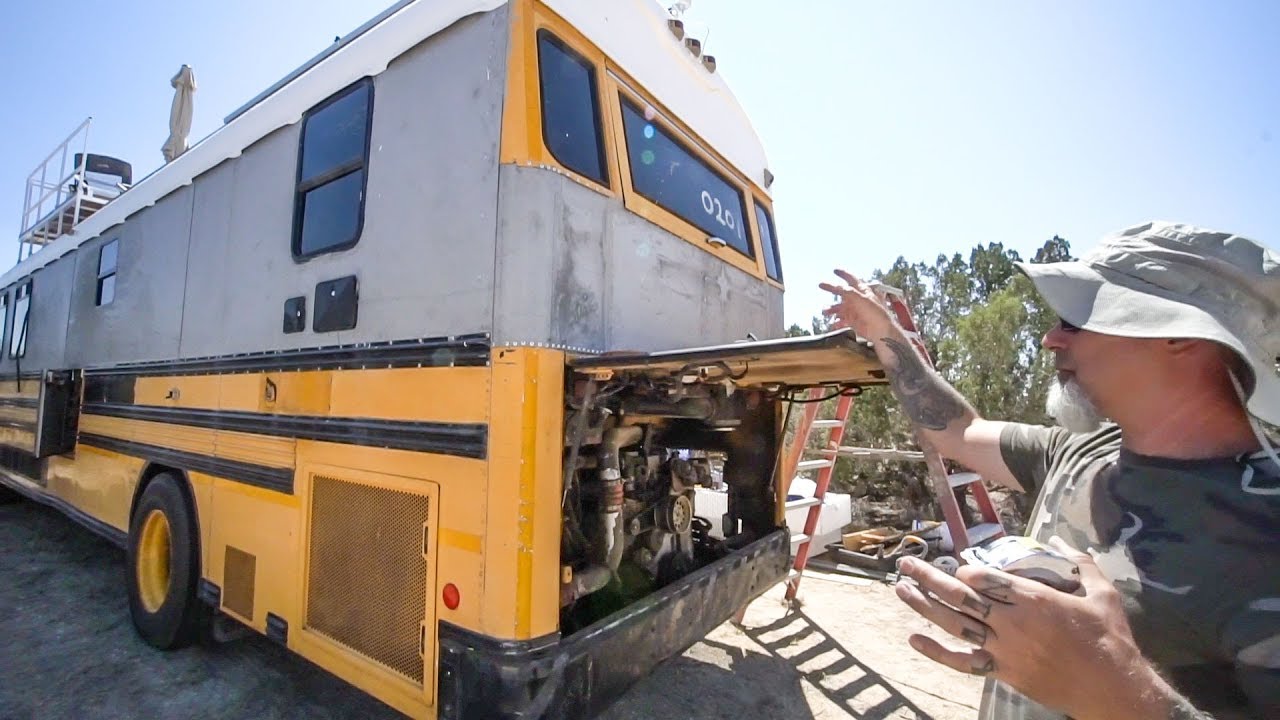Skoolie Roof Deck Finished ~ Rear AC & Propane Rack Construction Begins ~ Chest Freezer